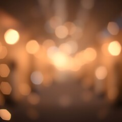 Warm, blurred image of interior space with soft, glowing lights and bokeh effects.