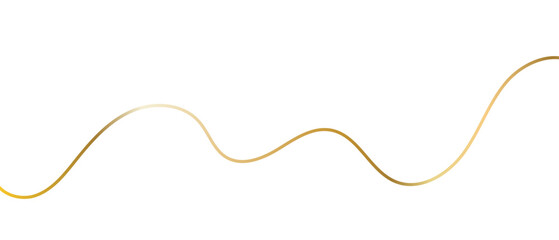 Fototapeta premium Thin gold line, string golden ribbon isolated on white background, vector illustration