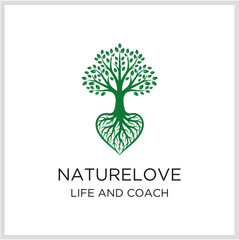 Heart Tree Logo Nature, Love, and Growth Symbol for Life Coaching and Wellness