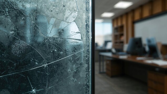 Close-up of a soiled smartphone screen featuring fingerprints, dust, and scratches, highlighting maintenance needs