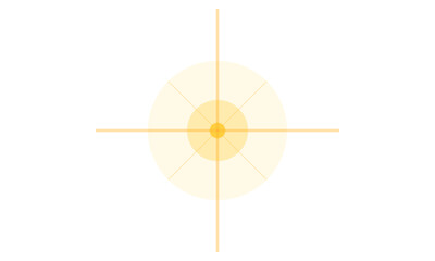 Abstract sunburst target with concentric circles and crosshairs