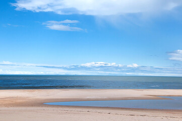 Sandy beach in Uruguai. Summer landscape.