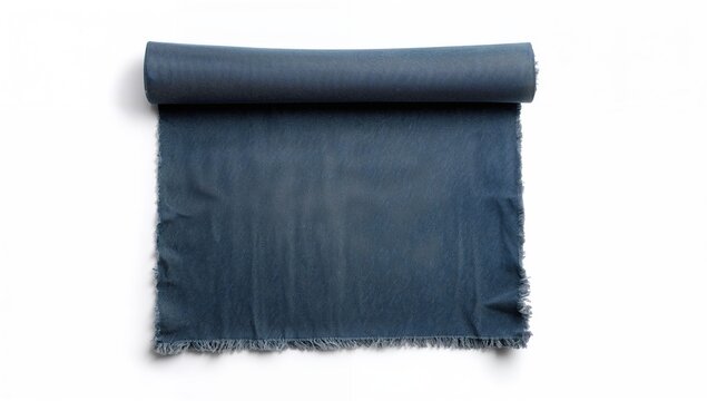 Folded denim frame shaped like manuscripts or scrolls, suitable for text layout