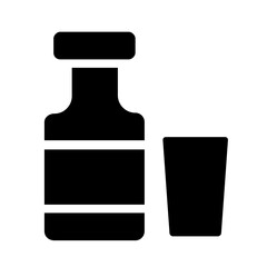 set of milk bottles with glass