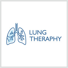 Lung Therapy Logo Icon of Respiratory Health and Medical Treatment for Respiratory Conditions