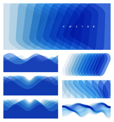 Obraz na płótnie Canvas A water wave formed by multiple overlapping stripes. Natural background. Dynamic effect of moving waves. Abstract ocean seascape. Sea surface. Vector design for a banner, poster, or flyer.