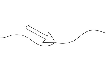 Obraz premium Arrow continuous one line drawing minimalist direction symbol vector illustration
