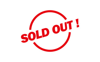 SOLD OUT ! - Red Rubber Stamp with text SOLD OUT ! 
