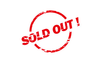 SOLD OUT ! - Red Rubber Stamp with text SOLD OUT ! 
