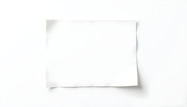 A blank white sheet of paper isolated on a white background.