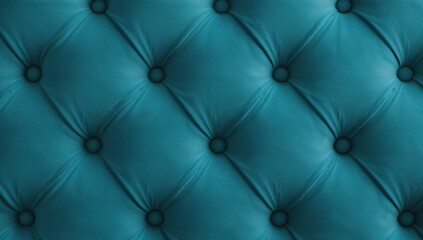 Naklejka premium Close-up of blue teal velvet capitone textile, suitable for editorial header background
