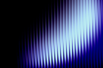 Abstract glowing Blue and Teal gradient light, distorted stripes with glass effect on dark...