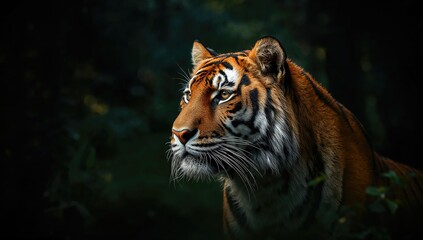 Obraz premium The majestic tiger observed gracefully