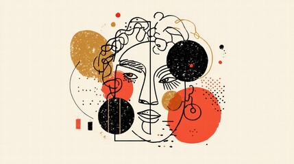 Obraz premium Minimalistic image symbolizing human psychological age and mental maturity