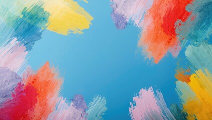 Fototapeta premium Colorful brush artwork background with gradients, suitable for editorial header background