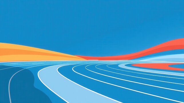Abstract minimalistic running track for Olympic games background.
