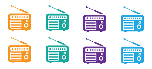 Portable radio icon vector. Audio History and Simplicity symbol. vector illustration.