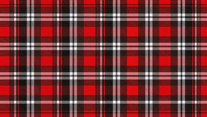 Fototapeta premium Buffalo check plaid design featuring hearts in red, black, and white, suitable for seasonal decor and Valentine's Day