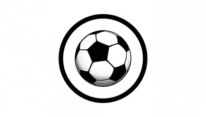 Fototapeta premium 3D football icon on a plain white backdrop depicting the essence of the sport, emphasizing health, collaboration, and the thrill of play in a monochrome style