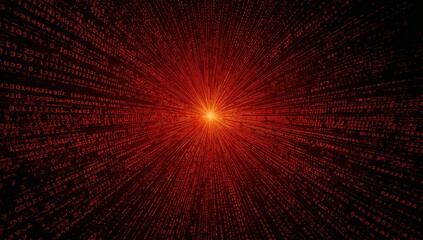 A glowing flow of digital information in warm colors, representing fast and dynamic data transfer through networks. Software source code.