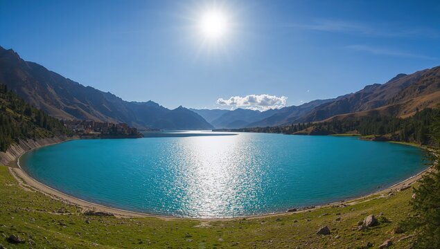 Lake Hazor Chasma in the Fann Mountain Range