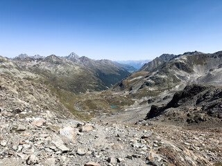 High altitude alps displaying rugged mountain landscape