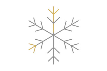 Snowflake icon vector on transparent background representing nature, winter, and frosty weather