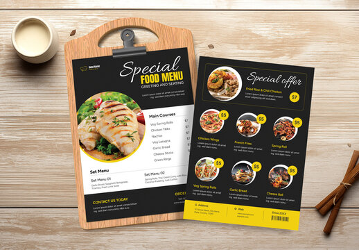 Modern Cafe Restaurant Food Menu Design