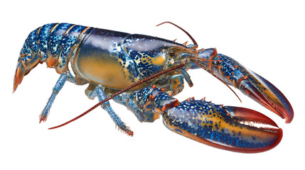 Vibrant blue lobster detailed macro photography captures ocean crustacean beauty