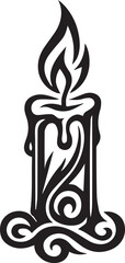 Tribal tattoo design of a candle showing light and calm spirit.