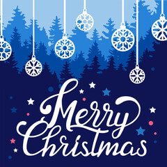 Winter merry christmas illustration background. Beautiful Merry Christmas banner design template. Vector illustration