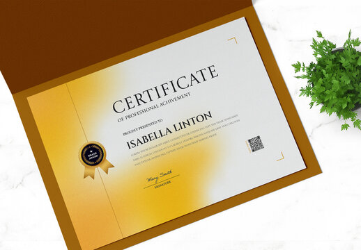 Elegant Gold Certificate Design Layout