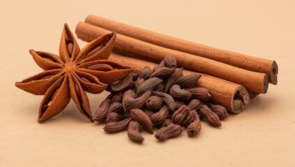 Cloves, star anise, and cinnamon spices