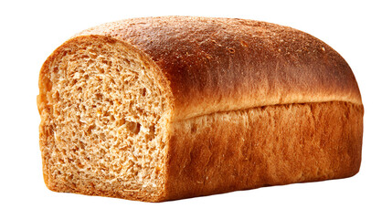 Delicious whole grain bread loaf close up isolated freshly baked bakery food photography