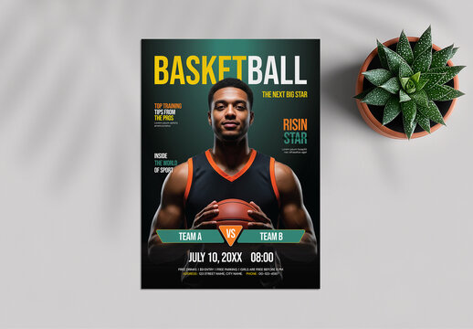 Basketball Tournament Match Event Flyer Layout