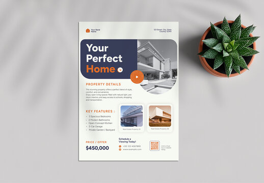 Modern Real Estate Property Sale Flyer Template for Marketing