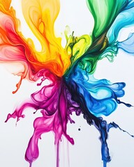 Obraz premium Bold Artistic Ink Splashes on White Background
