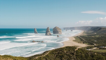 Fototapeta premium Scenic Coastal Rocks Along a Famous Ocean Drive