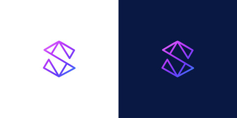 letter s abstract gradient color logo design vector	