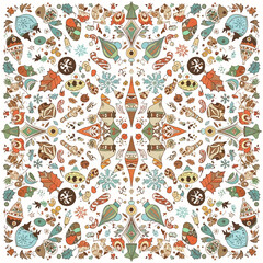 Whimsical Christmas Ornament Pattern Festive Holiday Design with Decorative Elements