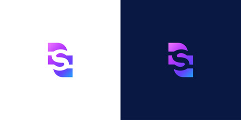 letter s abstract gradient color logo design vector	