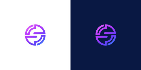 letter s abstract gradient color logo design vector	