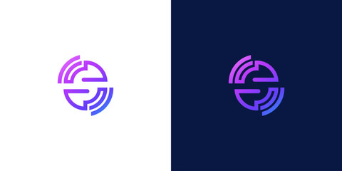 letter s abstract gradient color logo design vector	
