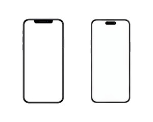 Realistic modern black smartphone isolated on transparent background, Smart phone mockup for design presentation