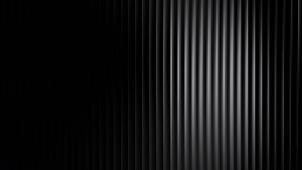 Obraz premium Silver glass gradient grainy effect a minimalist texture glossy metal ribs, Abstract Vertical Lines Background Ribbed Texture and Gradient Light 4k motion. The elegant interplay of light and shadow