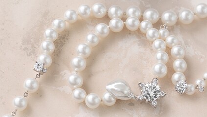 Obraz premium Elegant pearl jewelry and luxury gifts for women - stylish concept with diamonds, beauty, and celebration themes