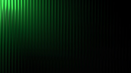 White to green glass gradient with transparent lines and soft lighting that fills the black background with an airy feel. Smooth textures, wavy shapes, and the play of light create sense of freshness