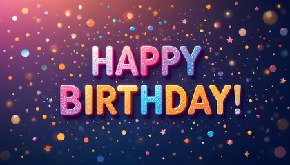 HAPPY BIRTHDAY! A vibrant vector typography banner featuring dots
