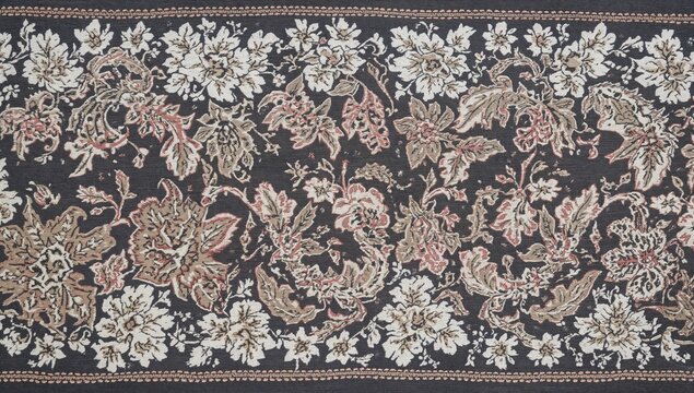 Embroidery and batik design concept, antique textile art for fashion printing, interior decor inspiration