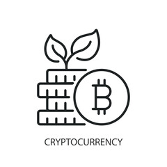 Cryptocurrency thin line icons. Original vector illustration.